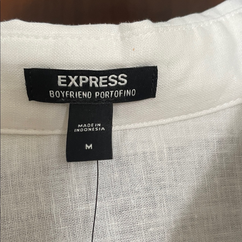 Express Boyfriend Portofino White Shirt - Picture 2 of 4